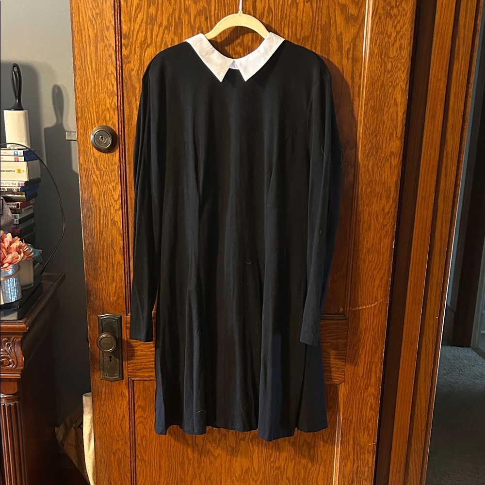 Black Dress with White Collar
